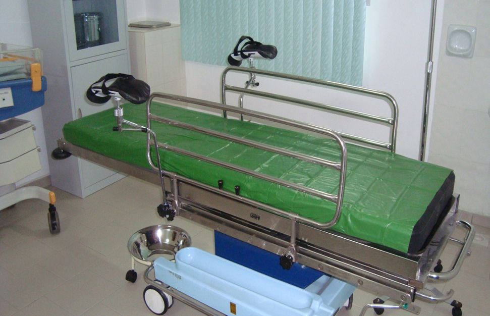 A delivery bed at Ponyx Hospitals Ltd.